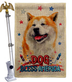 Patriotic Akita - Pets Nature Vertical Impressions Decorative Flags HG120105 Made In USA