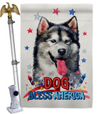 Patriotic Alaskan Malamute - Pets Nature Vertical Impressions Decorative Flags HG120106 Made In USA