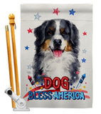 Patriotic Bernese Mountain - Pets Nature Vertical Impressions Decorative Flags HG120117 Made In USA