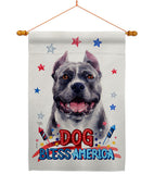 Patriotic Black Pitbull - Pets Nature Vertical Impressions Decorative Flags HG120118 Made In USA