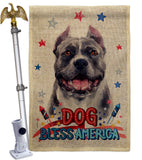 Patriotic Black Pitbull - Pets Nature Vertical Impressions Decorative Flags HG120118 Made In USA