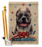 Patriotic Black Pitbull - Pets Nature Vertical Impressions Decorative Flags HG120118 Made In USA