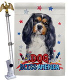 Patriotic Cavalier Spaniel - Pets Nature Vertical Impressions Decorative Flags HG120119 Made In USA