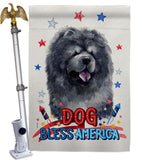 Patriotic Black Chow Chow - Pets Nature Vertical Impressions Decorative Flags HG120120 Made In USA