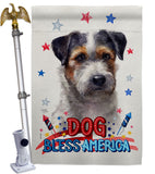 Patriotic Black Jack Russell - Pets Nature Vertical Impressions Decorative Flags HG120121 Made In USA