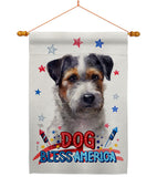 Patriotic Black Jack Russell - Pets Nature Vertical Impressions Decorative Flags HG120121 Made In USA