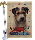 Patriotic Black Jack Russell - Pets Nature Vertical Impressions Decorative Flags HG120121 Made In USA