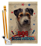 Patriotic Black Jack Russell - Pets Nature Vertical Impressions Decorative Flags HG120121 Made In USA