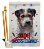 Patriotic Black Jack Russell - Pets Nature Vertical Impressions Decorative Flags HG120121 Made In USA