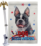 Patriotic Boston Terrier - Pets Nature Vertical Impressions Decorative Flags HG120123 Made In USA