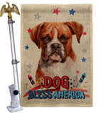 Patriotic Boxer - Pets Nature Vertical Impressions Decorative Flags HG120124 Made In USA