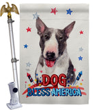 Patriotic Bull Terrier - Pets Nature Vertical Impressions Decorative Flags HG120127 Made In USA