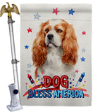 Patriotic Cavalier King Spaniel - Pets Nature Vertical Impressions Decorative Flags HG120128 Made In USA