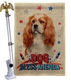 Patriotic Cavalier King Spaniel - Pets Nature Vertical Impressions Decorative Flags HG120128 Made In USA