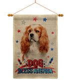 Patriotic Cavalier King Spaniel - Pets Nature Vertical Impressions Decorative Flags HG120128 Made In USA