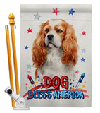 Patriotic Cavalier King Spaniel - Pets Nature Vertical Impressions Decorative Flags HG120128 Made In USA