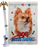 Patriotic Brown Chihuahua - Pets Nature Vertical Impressions Decorative Flags HG120130 Made In USA