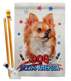 Patriotic Brown Chihuahua - Pets Nature Vertical Impressions Decorative Flags HG120130 Made In USA