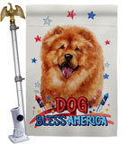 Patriotic Chow Chow - Pets Nature Vertical Impressions Decorative Flags HG120133 Made In USA