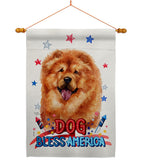 Patriotic Chow Chow - Pets Nature Vertical Impressions Decorative Flags HG120133 Made In USA