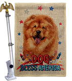 Patriotic Chow Chow - Pets Nature Vertical Impressions Decorative Flags HG120133 Made In USA