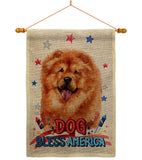 Patriotic Chow Chow - Pets Nature Vertical Impressions Decorative Flags HG120133 Made In USA