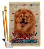 Patriotic Chow Chow - Pets Nature Vertical Impressions Decorative Flags HG120133 Made In USA