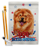 Patriotic Chow Chow - Pets Nature Vertical Impressions Decorative Flags HG120133 Made In USA