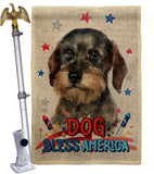 Patriotic Wire Haired Dachshund - Pets Nature Vertical Impressions Decorative Flags HG120135 Made In USA