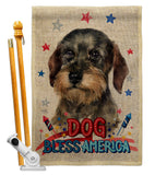 Patriotic Wire Haired Dachshund - Pets Nature Vertical Impressions Decorative Flags HG120135 Made In USA