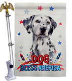 Patriotic Dalmatian - Pets Nature Vertical Impressions Decorative Flags HG120136 Made In USA