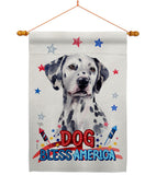 Patriotic Dalmatian - Pets Nature Vertical Impressions Decorative Flags HG120136 Made In USA