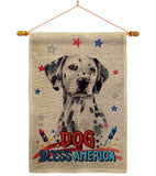 Patriotic Dalmatian - Pets Nature Vertical Impressions Decorative Flags HG120136 Made In USA