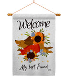 Welcome Best Friend - Pets Nature Vertical Impressions Decorative Flags HG130402 Made In USA