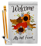 Welcome Best Friend - Pets Nature Vertical Impressions Decorative Flags HG130402 Made In USA