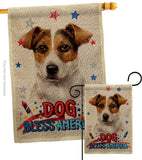 Patriotic Russell Terrier - Pets Nature Vertical Impressions Decorative Flags HG120103 Made In USA