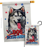 Patriotic Alaskan Malamute - Pets Nature Vertical Impressions Decorative Flags HG120106 Made In USA