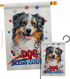 Patriotic Australian Shepherd - Pets Nature Vertical Impressions Decorative Flags HG120112 Made In USA