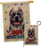 Patriotic Black Pitbull - Pets Nature Vertical Impressions Decorative Flags HG120118 Made In USA