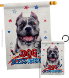 Patriotic Black Pitbull - Pets Nature Vertical Impressions Decorative Flags HG120118 Made In USA