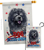 Patriotic Black Chow Chow - Pets Nature Vertical Impressions Decorative Flags HG120120 Made In USA