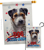 Patriotic Black Jack Russell - Pets Nature Vertical Impressions Decorative Flags HG120121 Made In USA