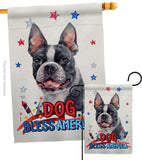 Patriotic Boston Terrier - Pets Nature Vertical Impressions Decorative Flags HG120123 Made In USA