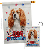 Patriotic Cavalier King Spaniel - Pets Nature Vertical Impressions Decorative Flags HG120128 Made In USA