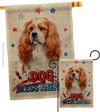 Patriotic Cavalier King Spaniel - Pets Nature Vertical Impressions Decorative Flags HG120128 Made In USA