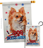 Patriotic Brown Chihuahua - Pets Nature Vertical Impressions Decorative Flags HG120130 Made In USA