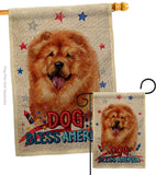 Patriotic Chow Chow - Pets Nature Vertical Impressions Decorative Flags HG120133 Made In USA