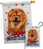 Patriotic Chow Chow - Pets Nature Vertical Impressions Decorative Flags HG120133 Made In USA