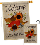 Welcome Best Friend - Pets Nature Vertical Impressions Decorative Flags HG130402 Made In USA