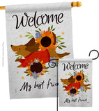 Welcome Best Friend - Pets Nature Vertical Impressions Decorative Flags HG130402 Made In USA